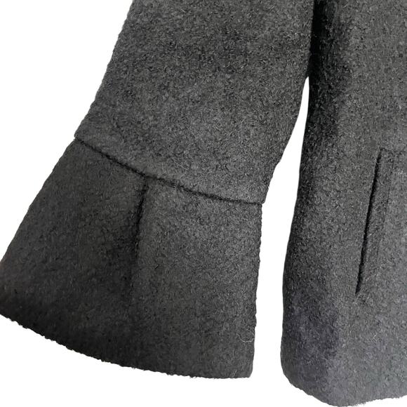 Patty Kim Black Wool Blend Tweed 3/4 Bell Sleeve Button Front Jacket Size Large - Picture 3 of 12